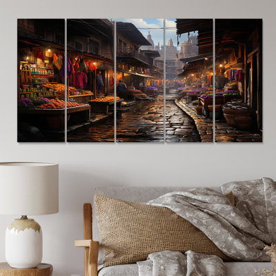 «Brown Orange», reproduction d'art sur toile 5 pièces