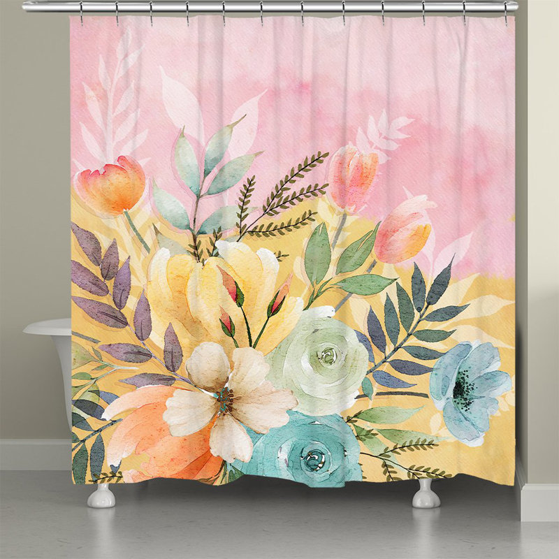 Rideau de douche simple floral Caitlynn