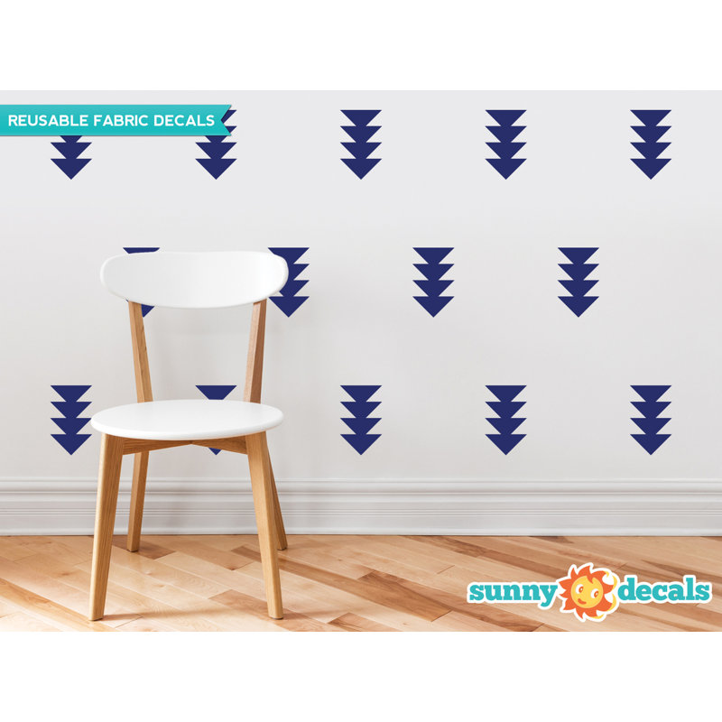 Décalcomanie murale flèche à quatre triangle, Bleu marine