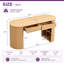 Bureau double moderne avec base demi-cylindre, bureau d'ordinateur et bureau avec tablette ouverte et 2 tiroirs-130639993