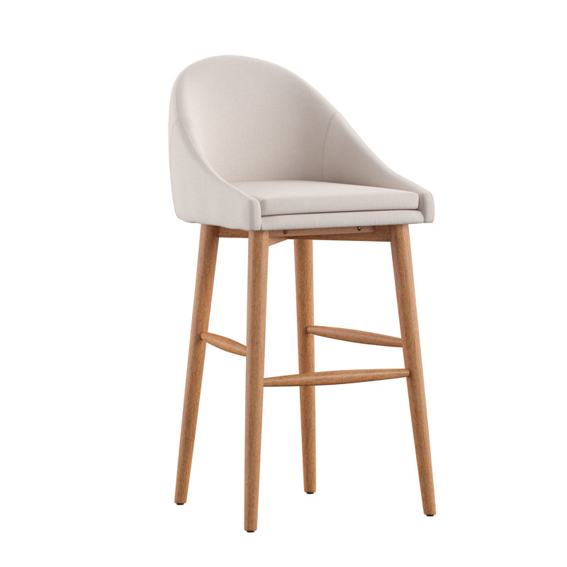 Tabouret de bar et de comptoir Loyd, Tabouret de bar (assise de 29,25 po de hauteur), Naturel, Lin beige