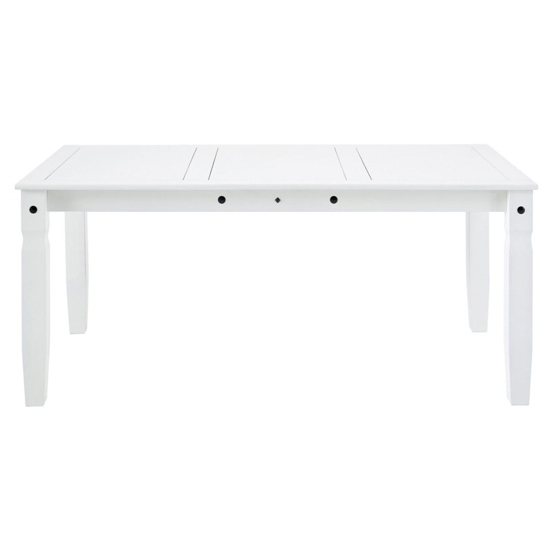 Pine Solid Wood Dining Table, White