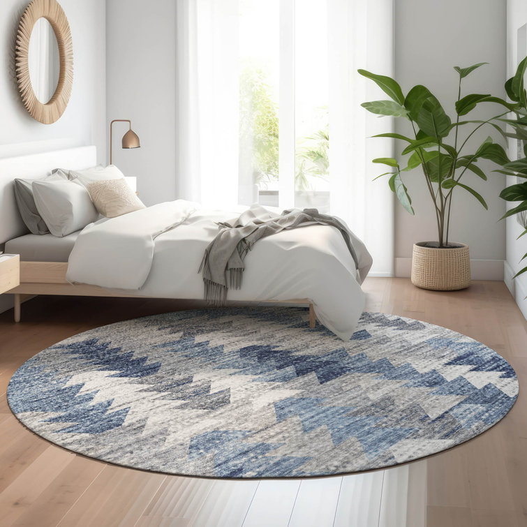 Premium Machine Washable Cerrito Blue Rug