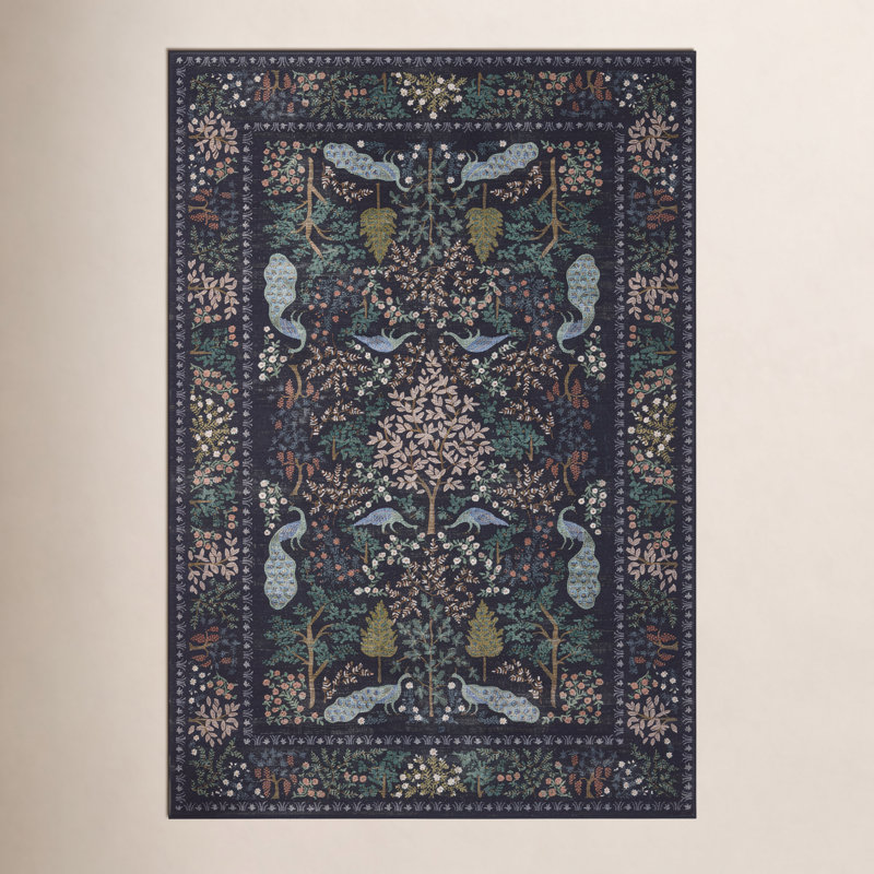 Tapis gris anthracite Rifle Paper Co. x Loloi, Rectangle 7 pi 6 po x 9 pi 6 po