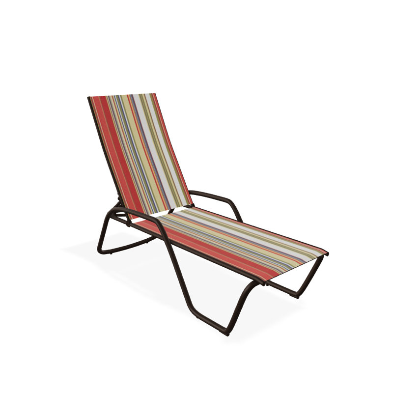 Outdoor Rust-Resistant Metal Chaise Lounge, Textured Kona, Fiesta