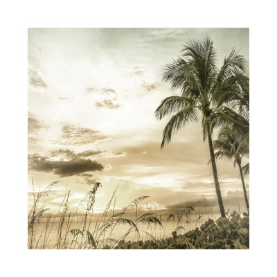 Bright Vintage Sunset At Bonita Beach by Melanie Viola - Wrapped Canvas Print