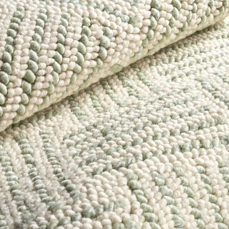 Layers Desert Sage Hand Hooked Wool Rug, Rectangle 2' x 3'