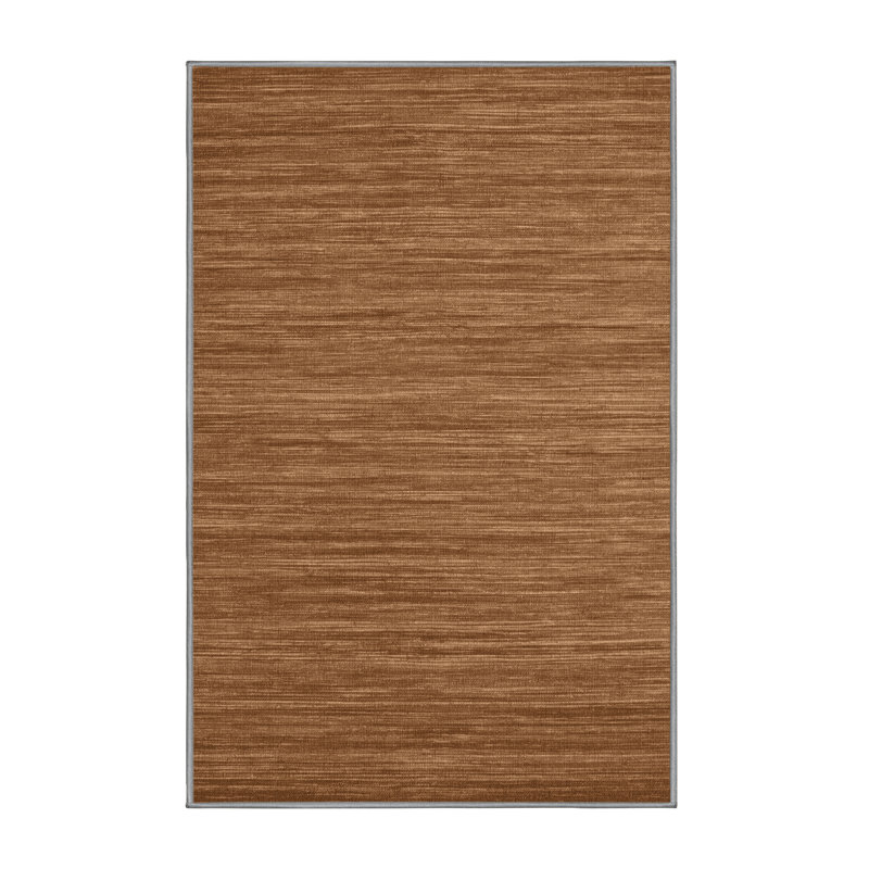 Tapis brun uni lavable à la machine, Rectangulaire 8 pi x 10 pi