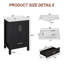 Meuble-lavabo autoportant simple de 24 po avec lavabo en céramique Lumina, noir, contreplaqué de bois franc, portes à fermeture en douceur et rangement réglable intérieur-2129112191-2129112186