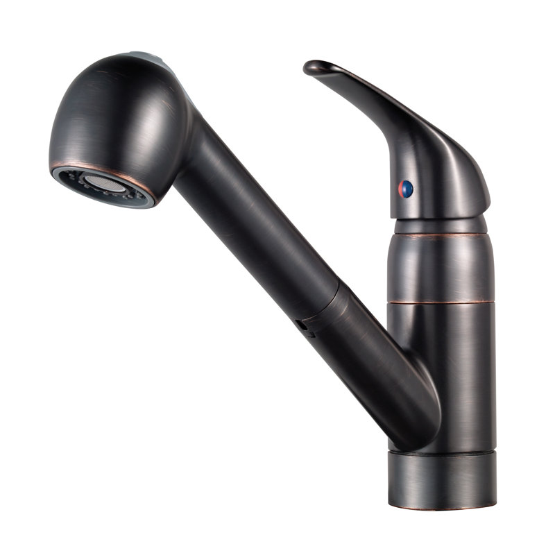 Pfirst Series Pull Out Single Handle Kitchen Faucet with Accessories, Tuscan Bronze