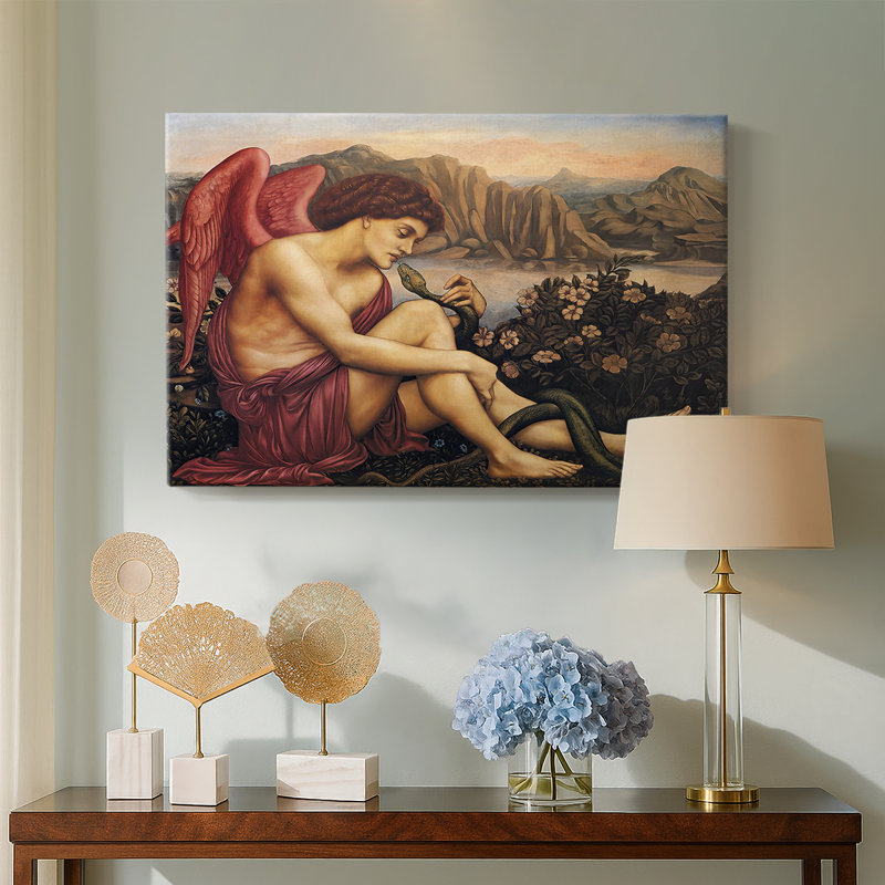 Evelyn De Morgan "The Angel with the Serpent" - Art mural de qualité musée sur toile tendue, 32 x 48