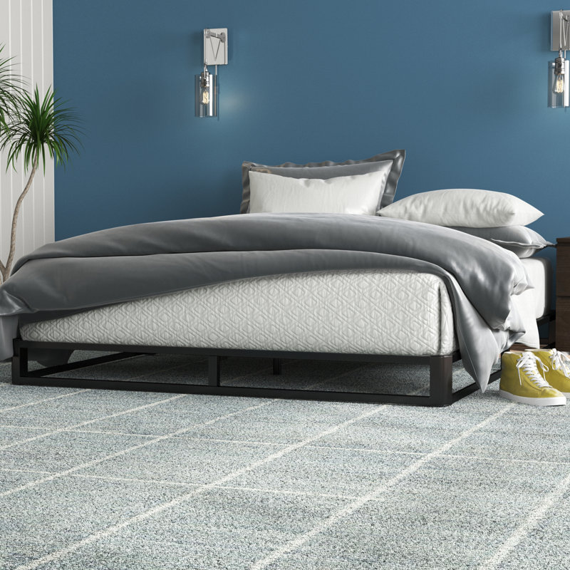 Galatia 6.3'' Low Profile Bed Frame with Wood Slats No Box Spring Needed, Queen