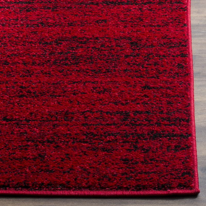 Stonyford Striped Area Rug In Red & Black, Rectangle 155 x 229 cm