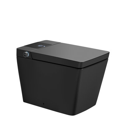 Toilette intelligente au sol 15-3 / 5 po avec réservoir d'eau et siège chauffant à fermeture silencieuse
