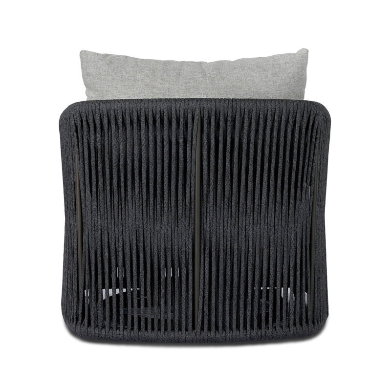 Porto Outdoor Swivel Lounge Chair, Thick Dark Gray Rope, Alessi Slate