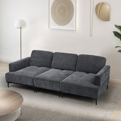 100" Upholstered 3 Seater Sofa
