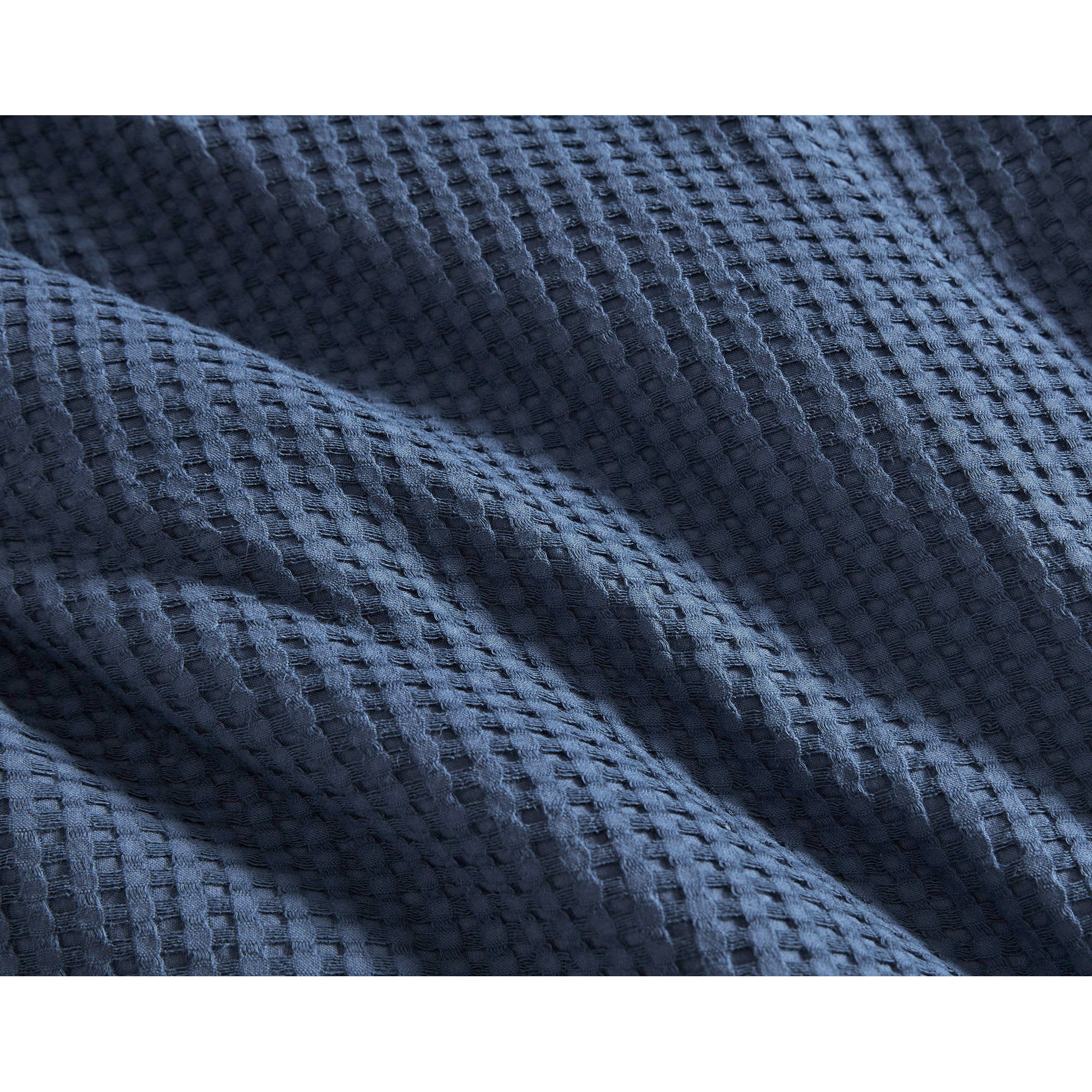 Cotton Waffle Duvet 3 Pc , Navy, Queen Duvet Cover + 2 Queen Shams