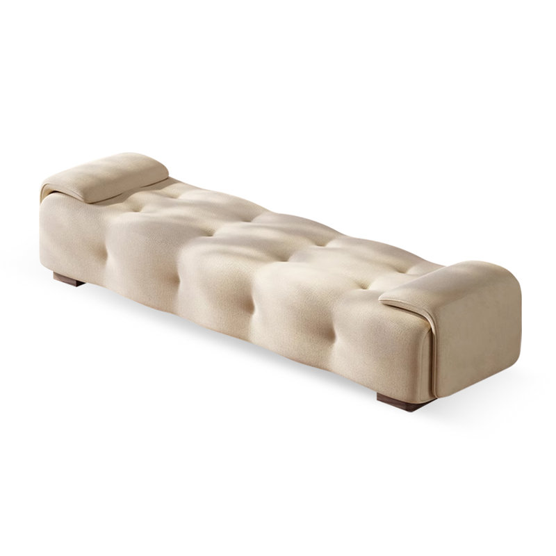 Banc rembourré, H 16,93 po x l 70,87 po x P 19,69 po, Blanc