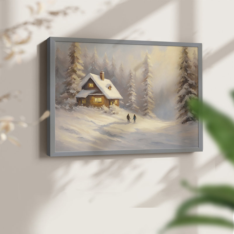 Paysages rétro-CI - reproduction encadrée - réaménageable, H 22 po x l 28 po, Gris