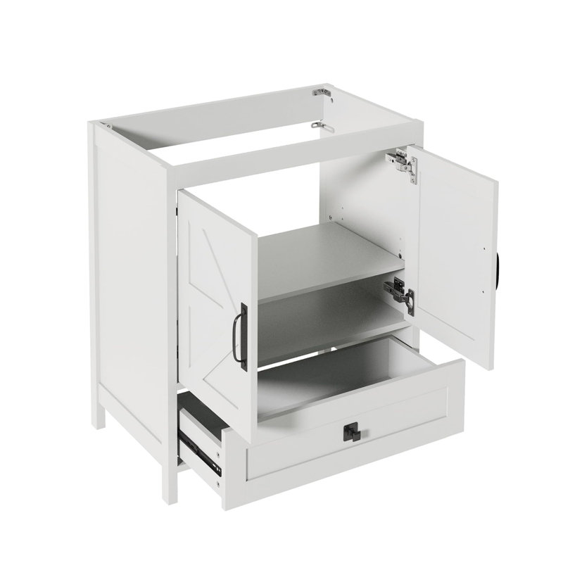Meuble-lavabo en bois 30 po, blanc 3002, Blanc, 30"