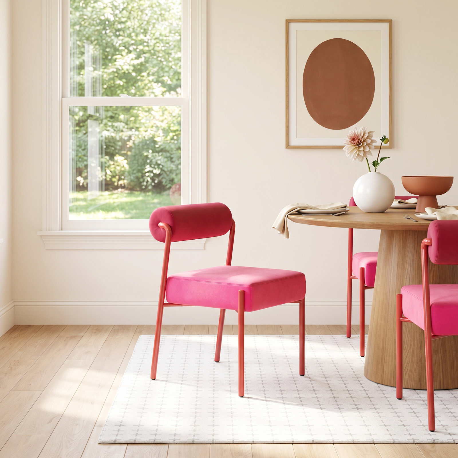 Grete Dining Chair, Pink/Red, Red