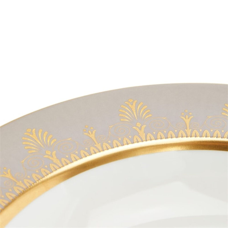 Wedgwood Anthemion Gray Rim Soup 8.9In