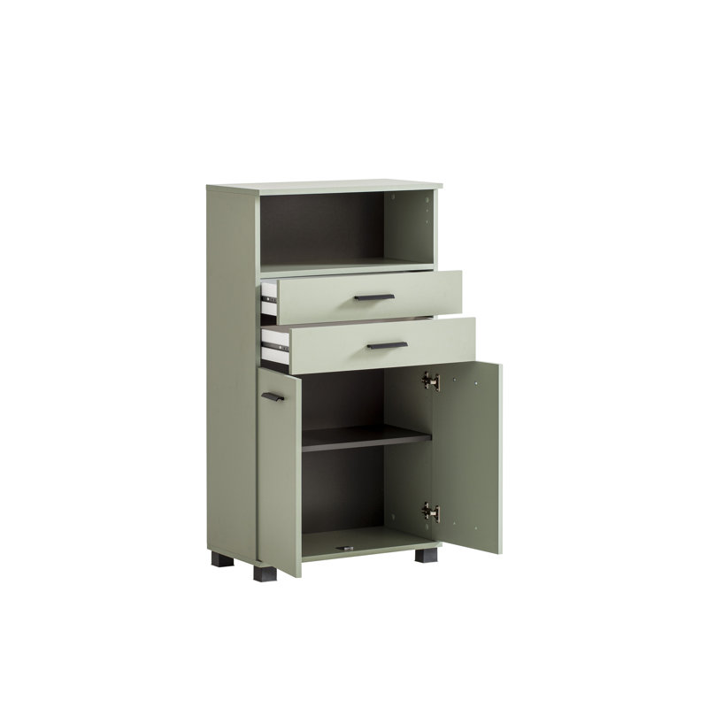 Hafley Bathroom Cabinet, Pistachio/Matte Black