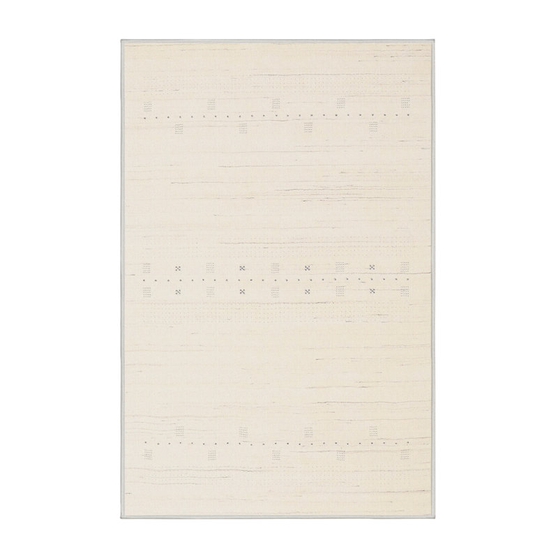 Tapis contemporain beige clair, Rectangle 5 pi x 7 pi