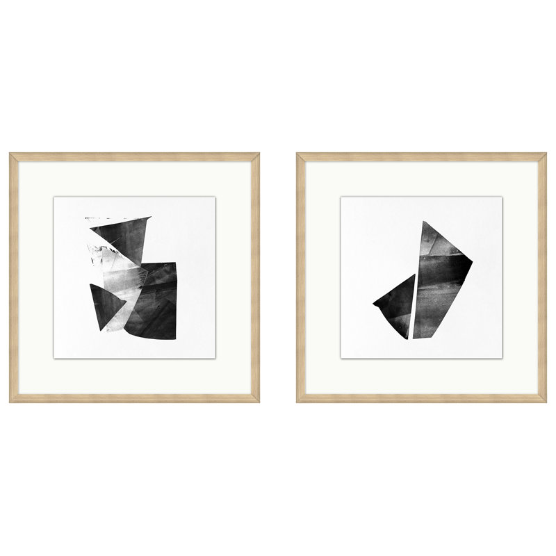 Shift Monoprint S2 Print, Brown Framed