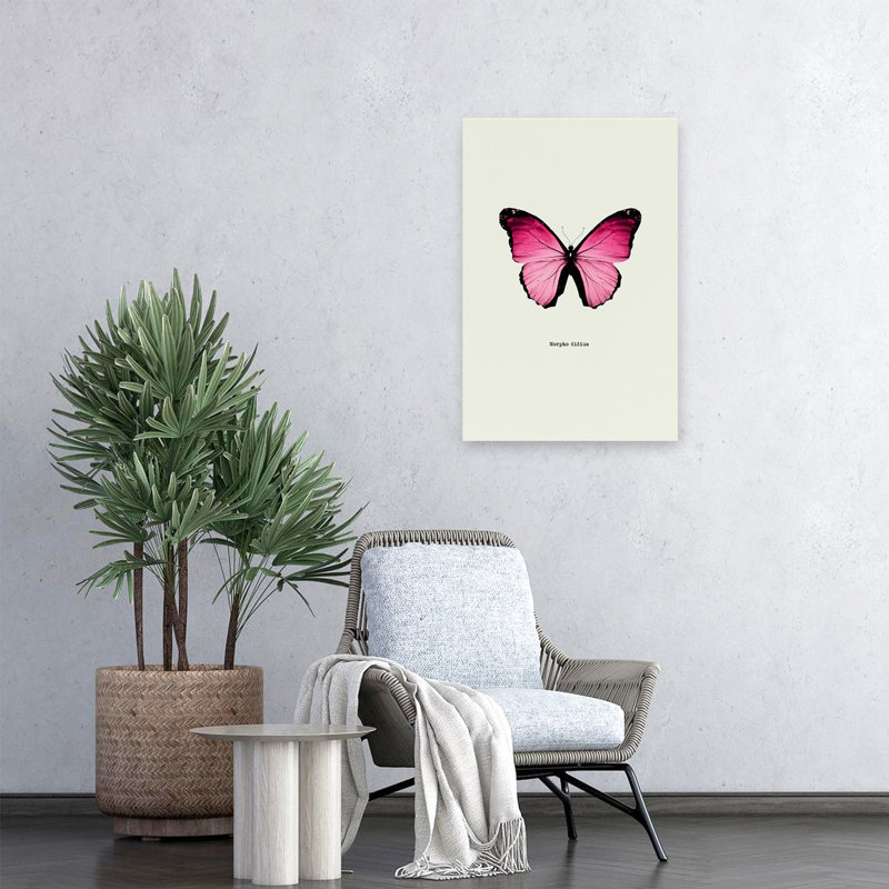 Papillon rose - Art avec papillons, H 24 po x l 16 po