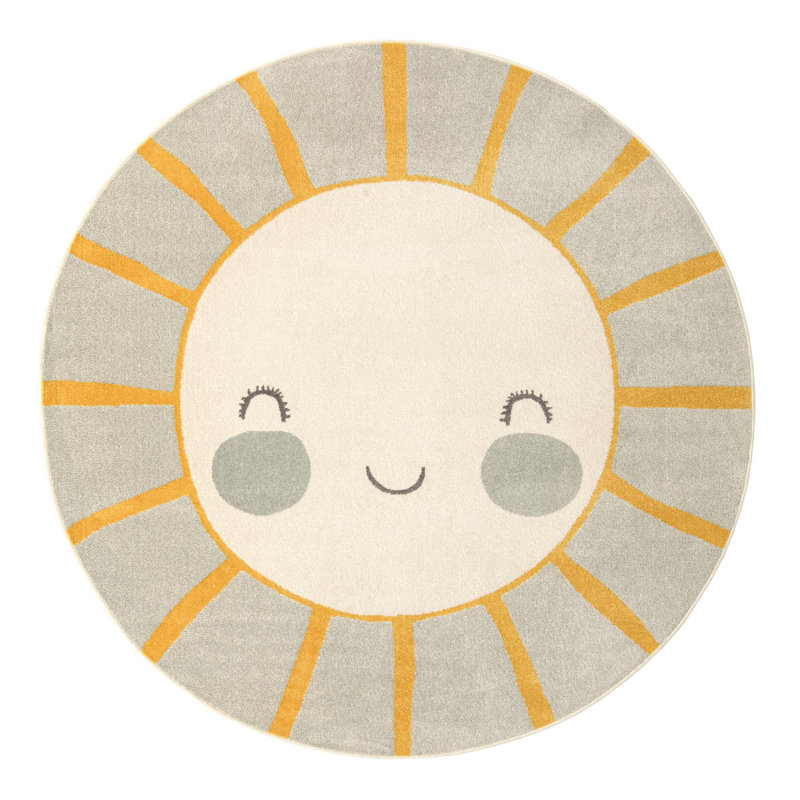 Tapis gris Whimsy, Rond 7 pi 10 po