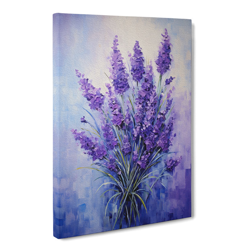 Lavender Flower Contemporary - Wrapped Canvas Print, 50cm H x 35cm W x 3cm D