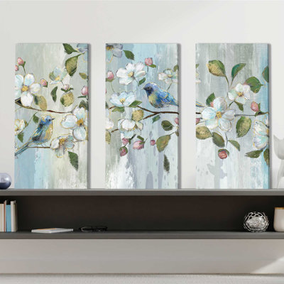 Painterly Spring - 3 Piece Wrapped Canvas Painting