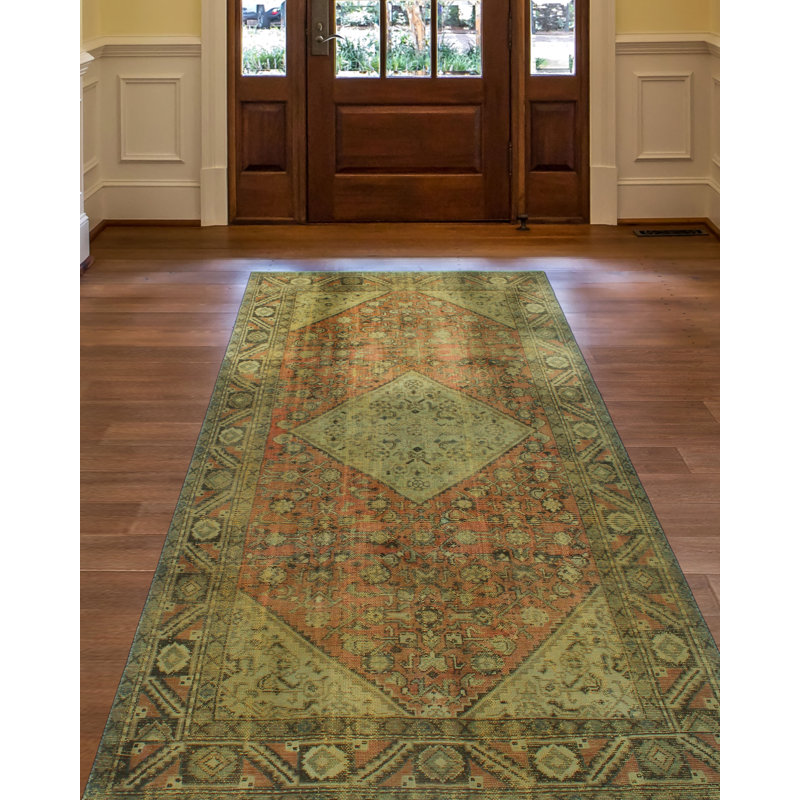 One-of-a-Kind 4'11 X 9'10 1980s Runner Wool Area Rug in