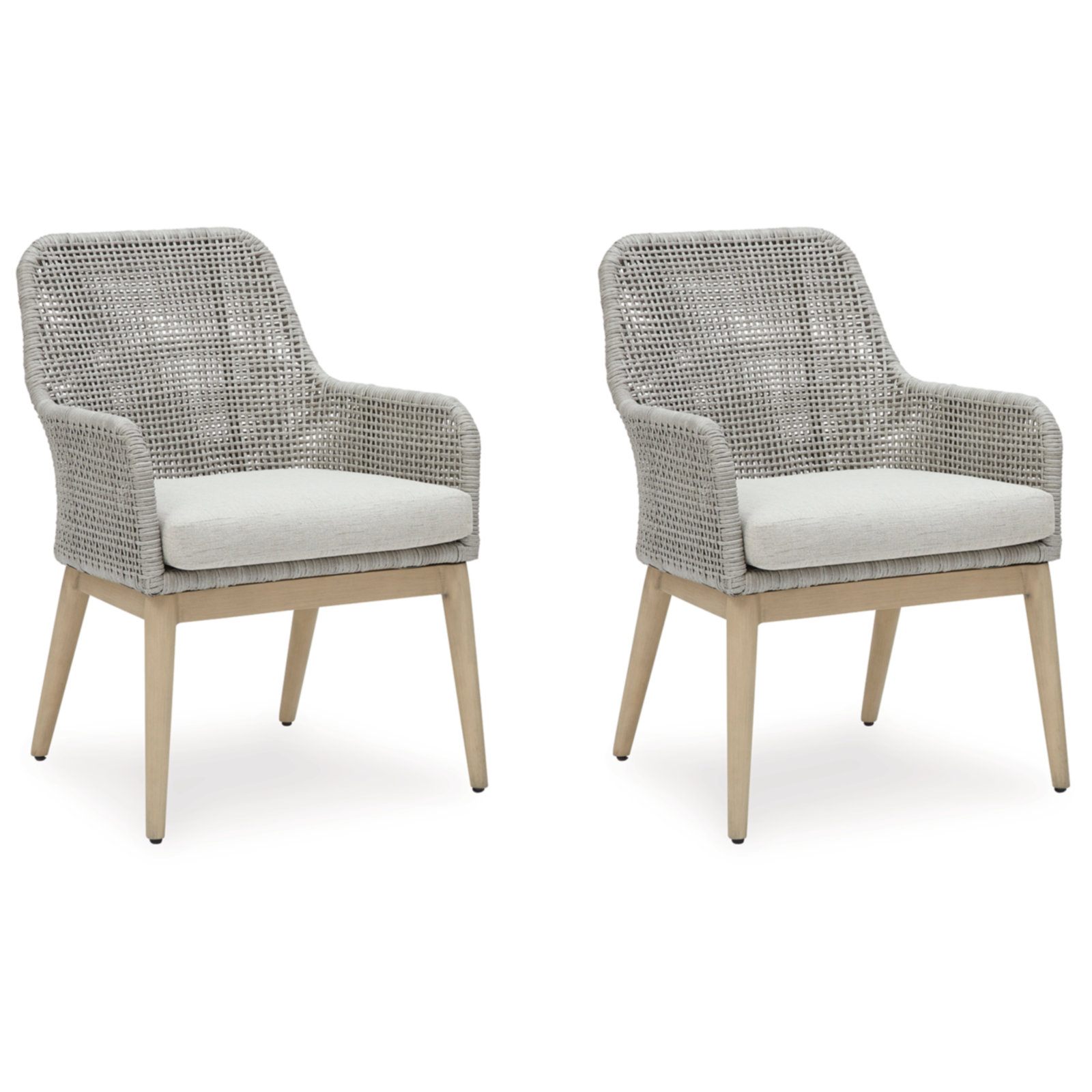 Tahoe Wicker Outdoor Dining Arm Chair with Performance Cushions (Set Of 2)