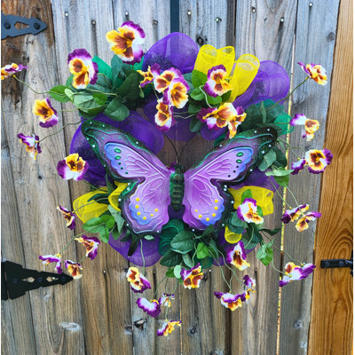 Faux Pansy 24'' Wreath