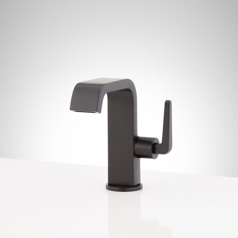 Matte Black Modern Single Hole Bathroom Faucet