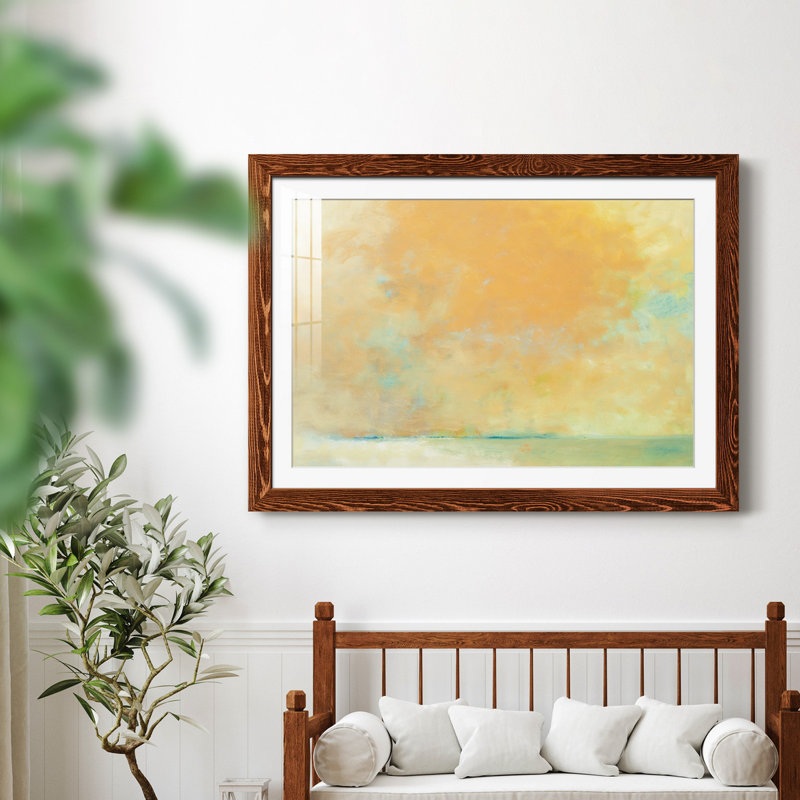 Tangerine - peinture encadrée, H 31 po x l 44 po x P 0,75 po, Brun, Blanc