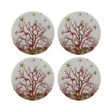 Coral Reef Vegan Leather Round Beaded Placemat