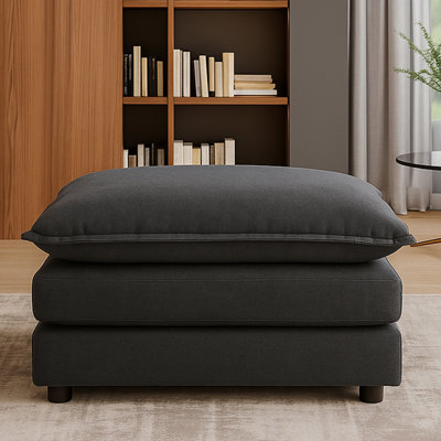Upholstered Chenille Ottoman