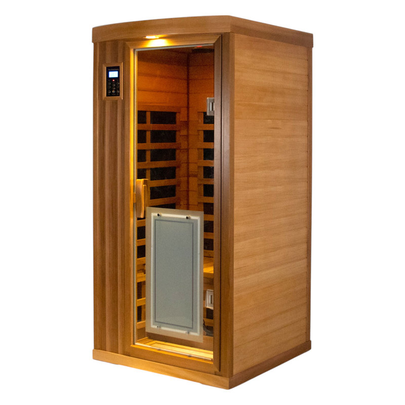 KISRAIS Low EMF One Person Far Infrared Red Cedar Indoor Sauna Room