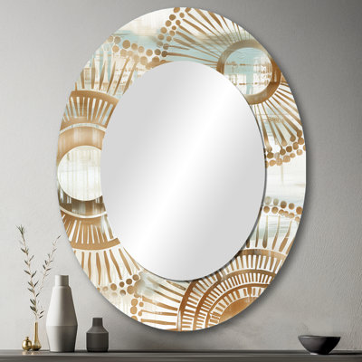 Miroir mural bohémien beige et doré