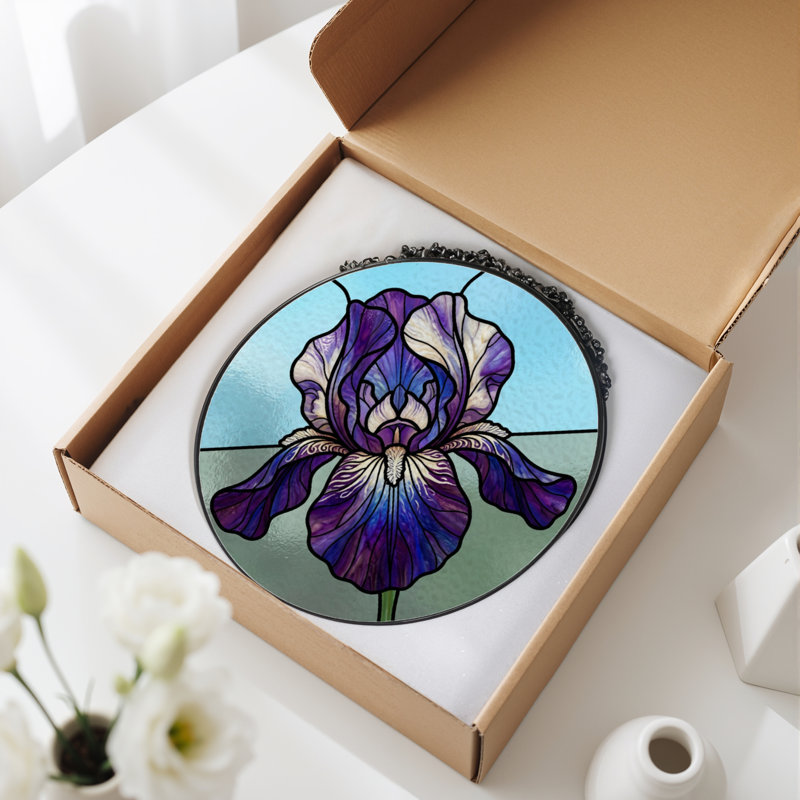 Panneau de vitrail en verre coloré 12 po H 12 po, H 12 po x l 12 po