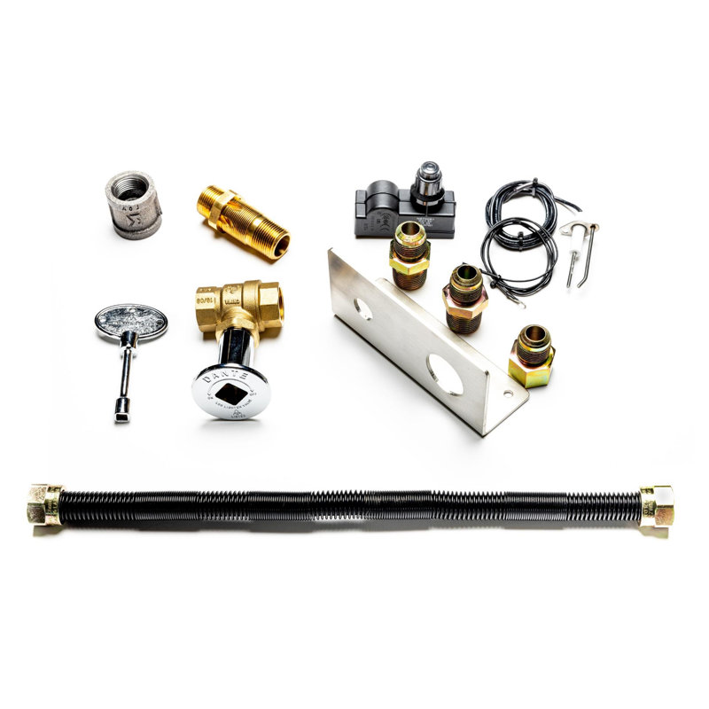 Fire Pit Gas Burner 3/4" Liquid Propane Connection Kit- Complete with Spark Ignition