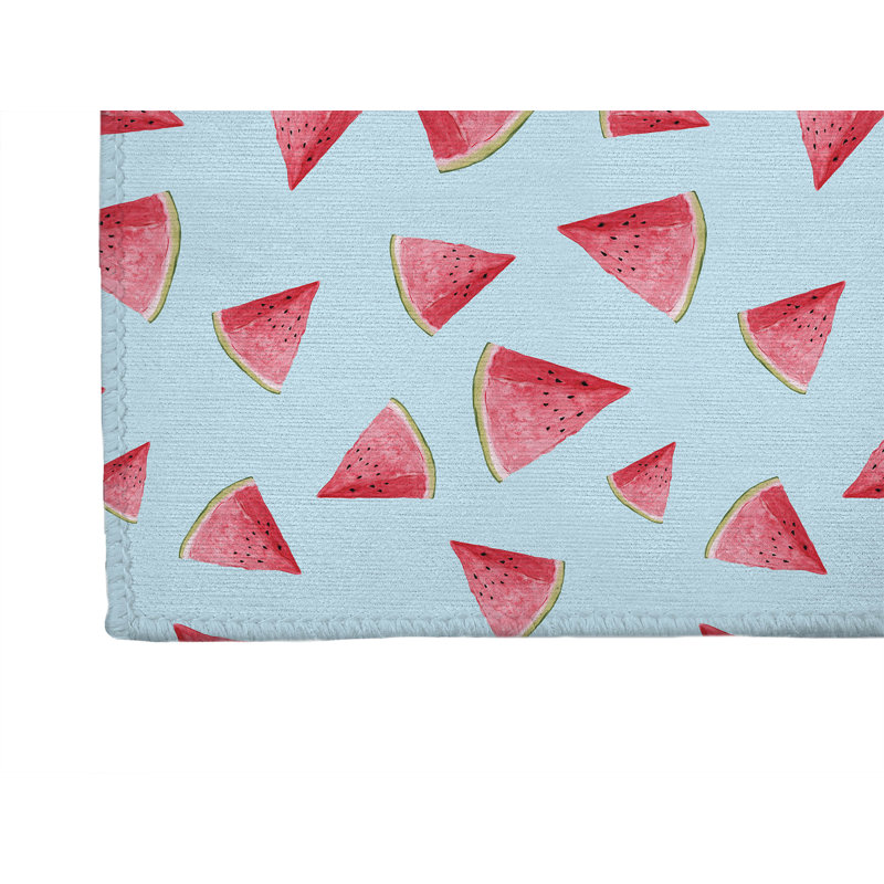 Tapis de bureau Summer Melon, L 36 po x P 60 po, Bleu nuage