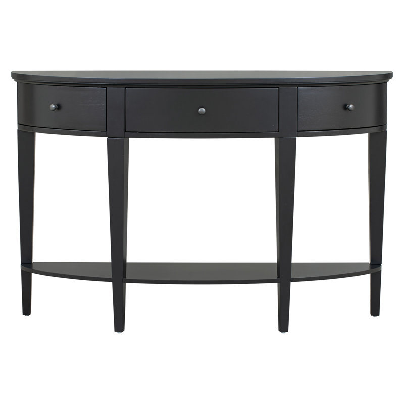 Table console moderne avec 3 tiroirs et 1 tablette pour le couloir, Noir