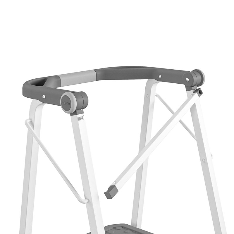 COSCO 2-Step White and Grey Foldable Steel Step Stool