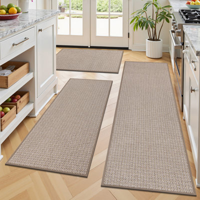 Woven Non-Slip Kitchen Mats (Set of 3)