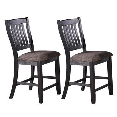 Ensemble de 2 chaises à hauteur de comptoir en bois massif