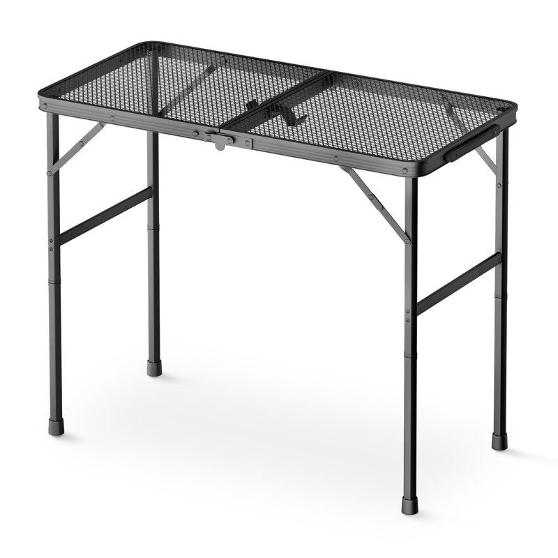 Table de camping pliante à hauteur réglable pour barbecue, pique-nique et camping